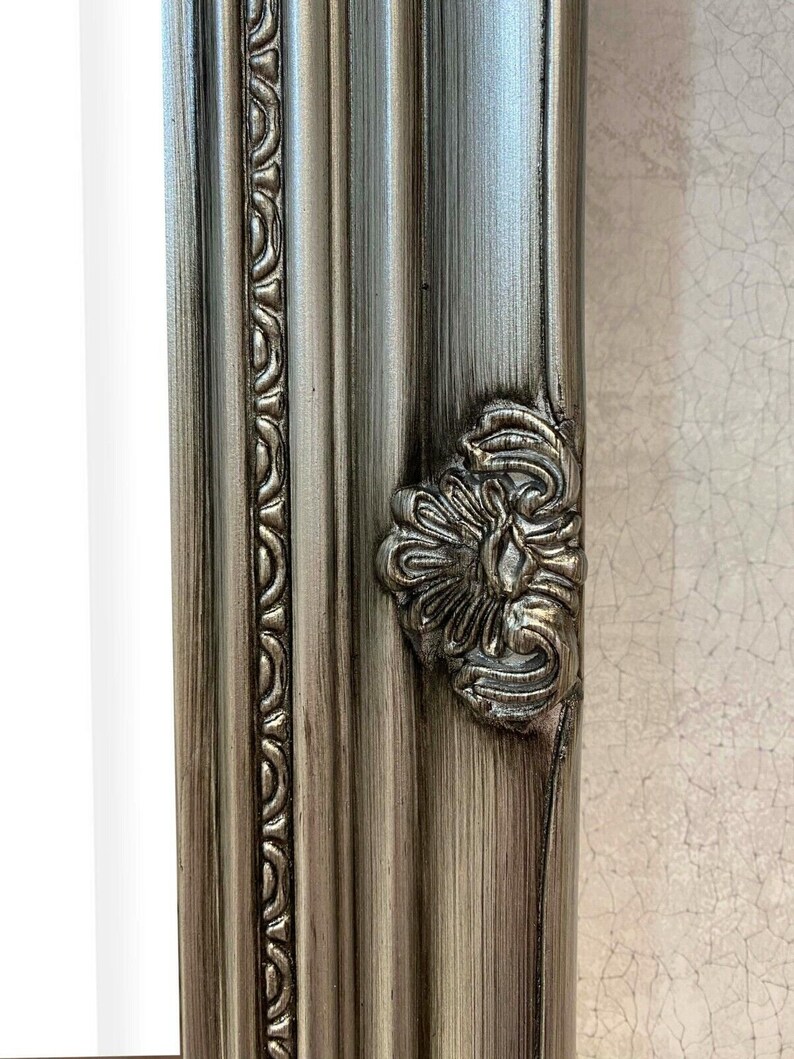 Antique Silver Wall Mirror With Hardwood Frame Etsy UK