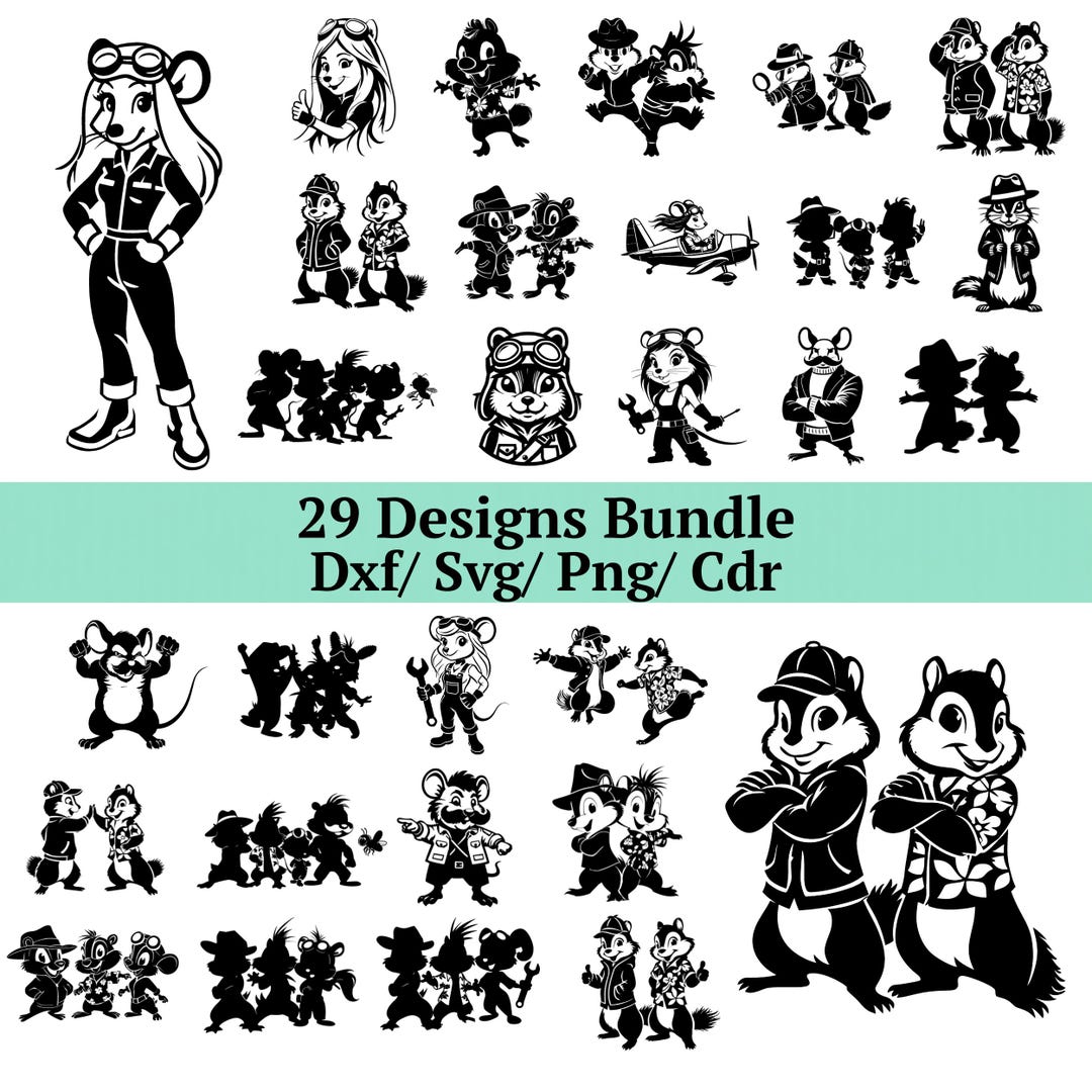 Chipmunk Rescue Svg Bundle, Detective Squirrel Clipart, Adventure Team ...