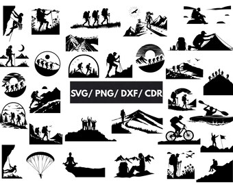 Wald Landschaft SVG / Wald Szene svg / Wald Silhouette svg / Sofort Download / Bergkette SVG / Kommerzielle Nutzung / Wald Dxf