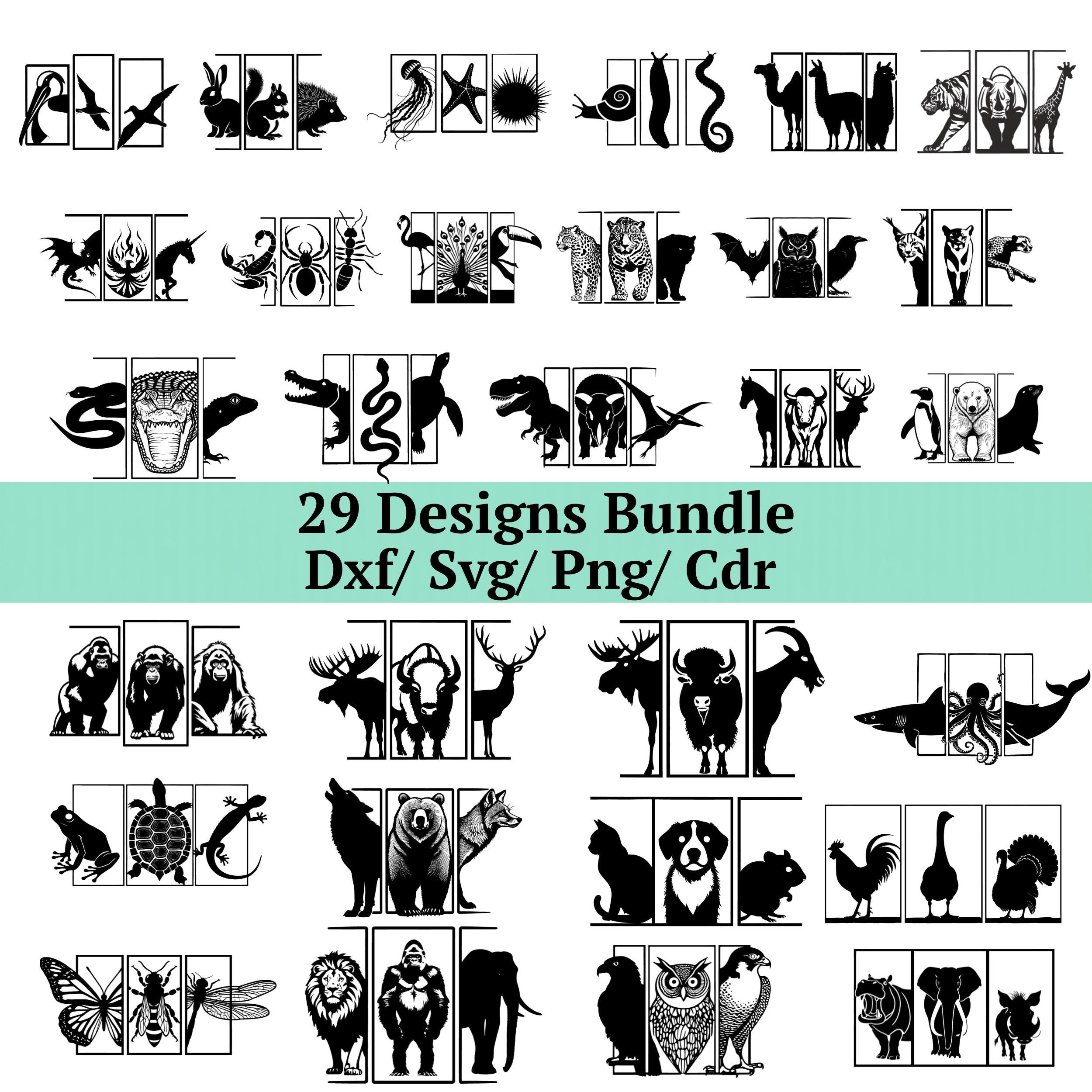Split Animal SVG Bundle 29 Designs, Triptych Wall Art Svg, Wildlife ...