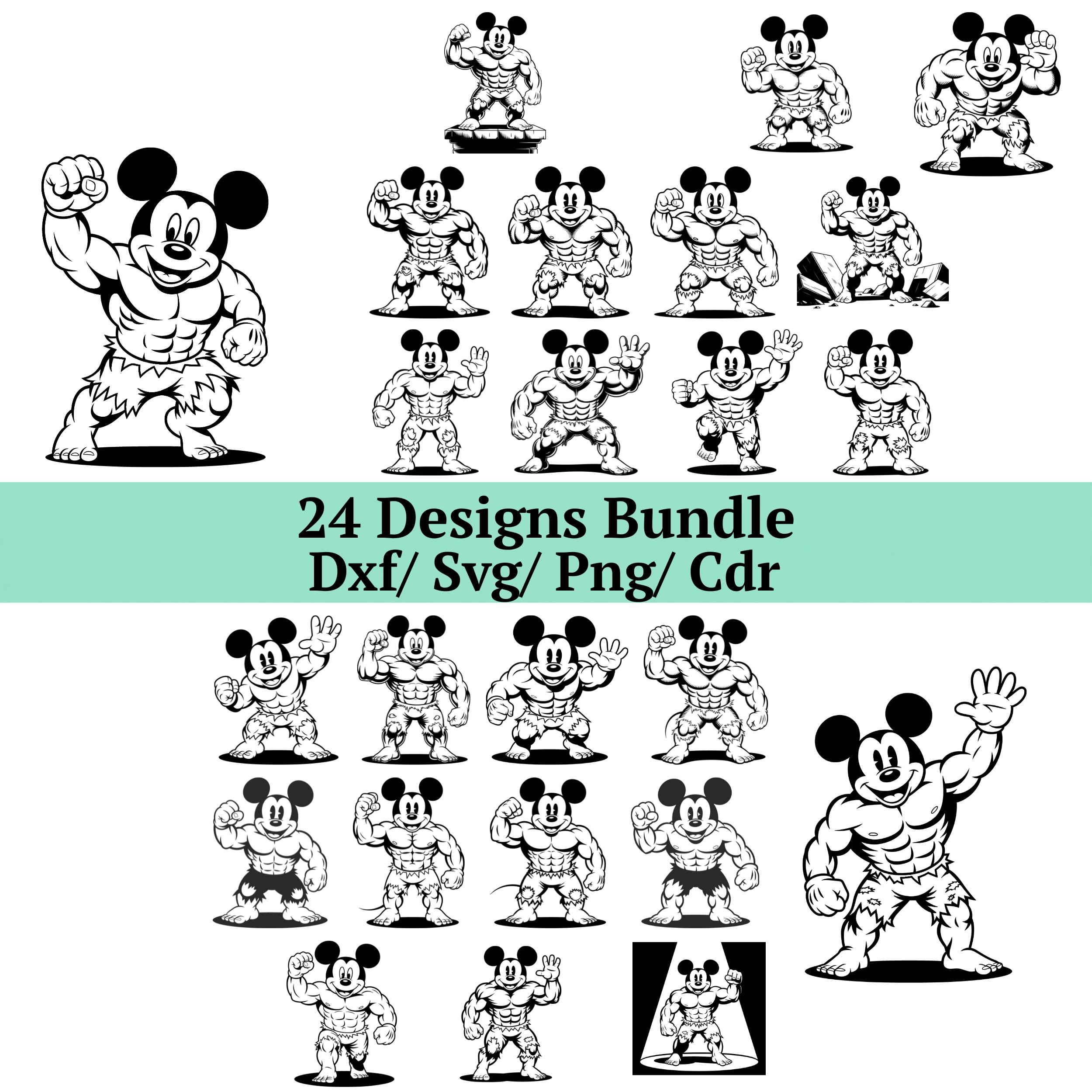 Mickey Mouse Bodybuilder Svg, 24 Strongman Mouse Png, Gym Fitness Mouse ...