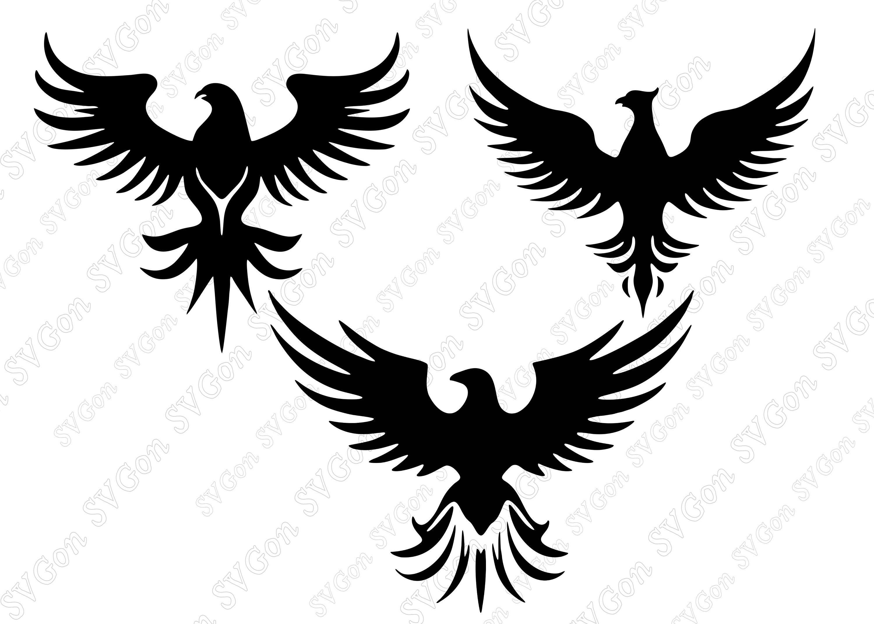 Phoenix SVG Bundle, svg oiseau, silhouette de phénix, clipart phénix