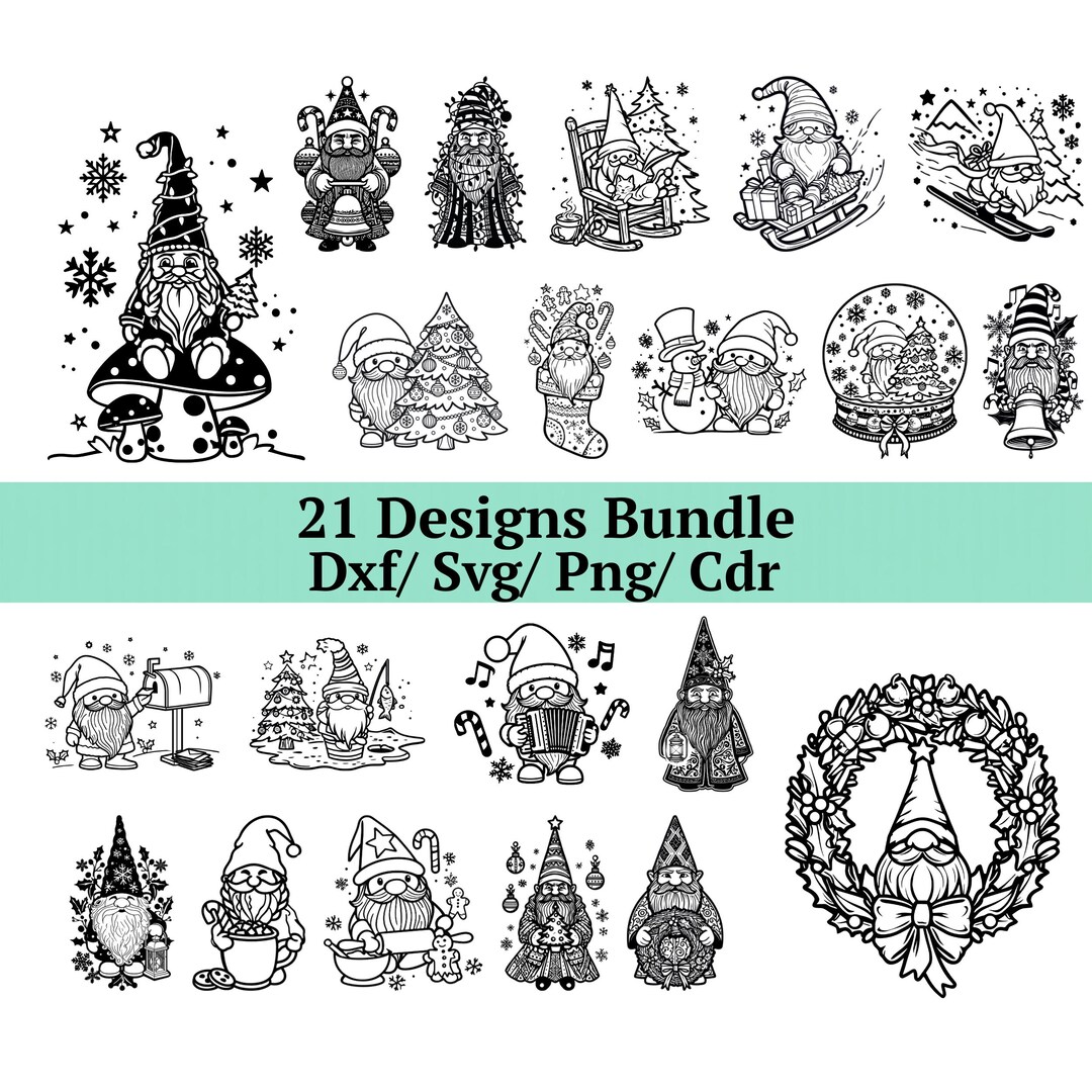 Christmas Gnomes Svg Bundle, 21 Holiday Gnome Png, Nordic Winter Svg ...