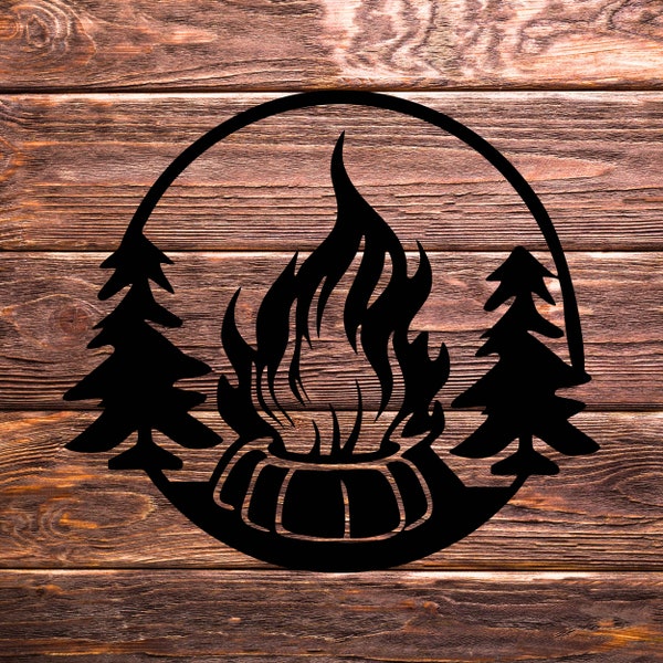 Camp Fire SVG, campfire silhouette, camping clipart, SVG, Png, Eps, JPG File - Cricut - Vinyl Cutter - Laser Engraving - Laser Cutting