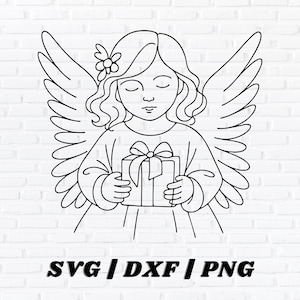 Christmas Angel — Instant Digital Download — svg, png, and dxf Files Included! Sublimation Design — T-Shirt Design — UV DTF Print — CriCut