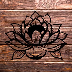 蓮の svg、蓮の花の即時ダウンロード SVG、PNG、Eps、JPG ファイル - Cricut - ビニール カッター - レーザー彫刻 - レーザー切断 - クラフト用品