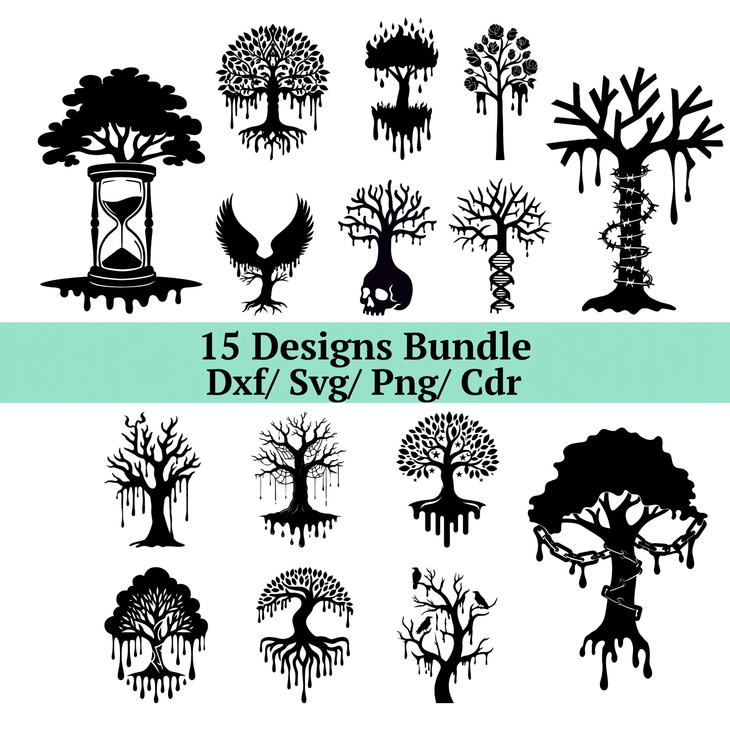 Mystic Tree Svg Bundle, 15 Dripping Roots Png, Tree of Life Dxf, Gothic ...
