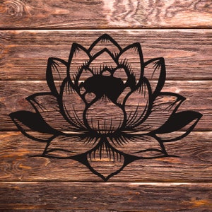 Lotus svg, Lotus Flower Download istantaneo SVG, PNG, Eps, File JPG - Cricut - Vinyl Cutter - Incisione laser - Taglio laser - Forniture artigianali