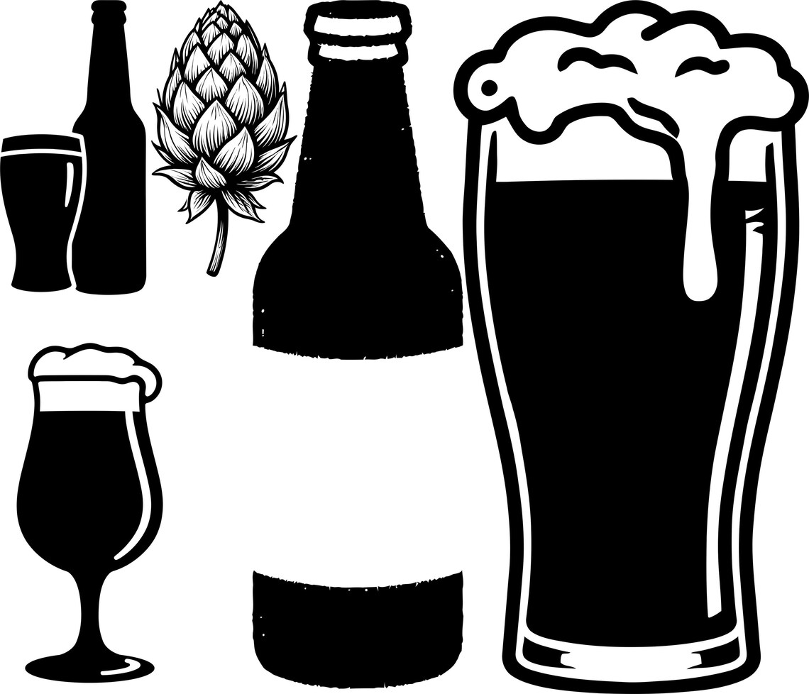 Beer SVG Bundle, 21 Craft Beer Designs, Brewery Clipart, Beer Mug Cut ...
