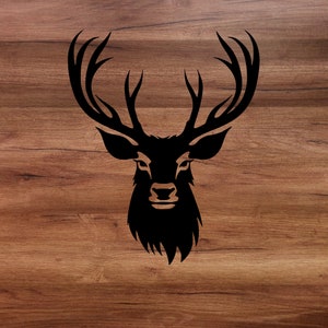 Hirsch Laser Cut Dxf Glowforge svg xTool D1 Datei Wand Kunst Dekor Muster CNC Fräser Schneiden Dekorative Metall Plazma Schnitt Download Digitale Dateien