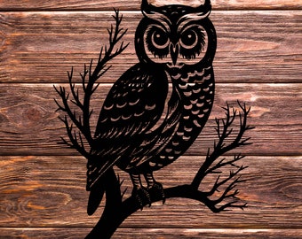 BÚHO SVG, clipart de BÚHO, archivos SVG de búho para Cricut, archivos de corte SVG de búho para Cricut, silueta de pájaro SVG, grabado láser de búho, corte láser de búho.