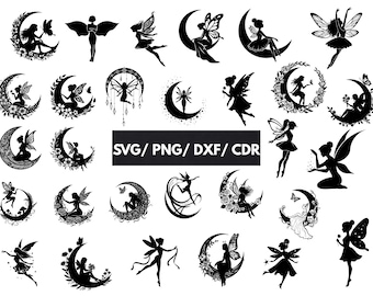29 Fairy SVG Design, Svg Bundle, Magical Fantasy Art, Cutting Laser Engraving Files, Fairy Cricut, Fairy Clipart, Instant Download