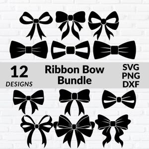 Boho Ribbon Svg Bundle, Coquette Bow Svg, Ribbon Svg, Bow Svg Png, Hair Bow Svg, Bow Tie Svg, Hand Draw Bow Clipart, Bow Png Cut File Cricut