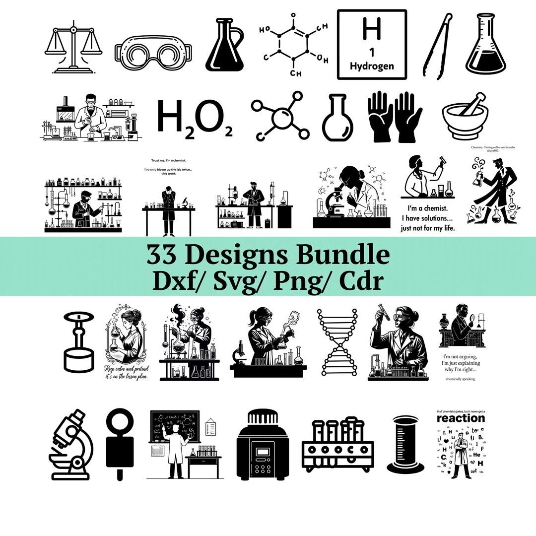 Chemist Svg Bundle, Chemistry Lab Clipart, Scientist Silhouette, Test ...