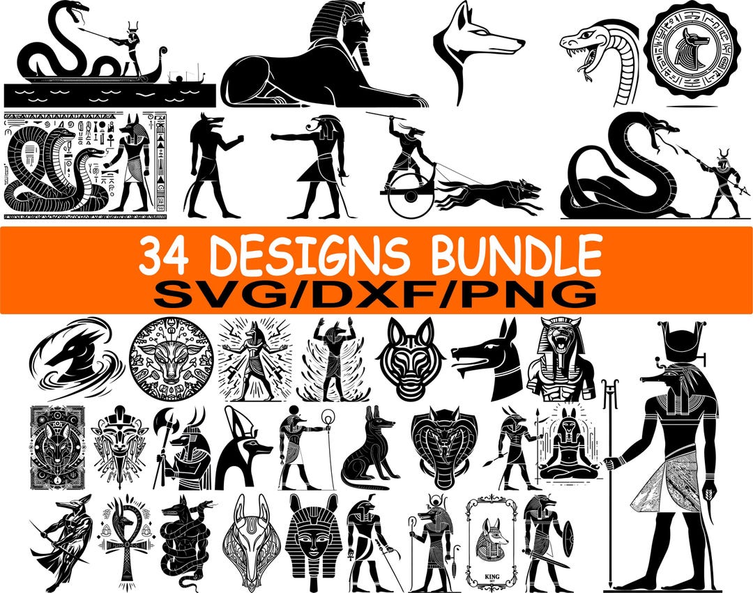 34 Ancient Egypt Anubis Svg Bundle / Jackal God Warrior Png / Pharaoh ...