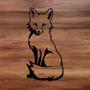 Fox in formato svg, Fox png, Fox dxf, file Fox Cricut, design t-shirt Fox, design tumbler Fox, file adesivo Fox, file incisione laser Fox. Volpe seduta