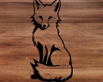 Zorro SVG, Zorro PNG, Zorro DXF, Zorro archivo Cricut, Zorro diseño de camiseta, Zorro diseño de vaso, Zorro archivo de calcomanía, Zorro archivo de grabado láser. Zorro sentado.