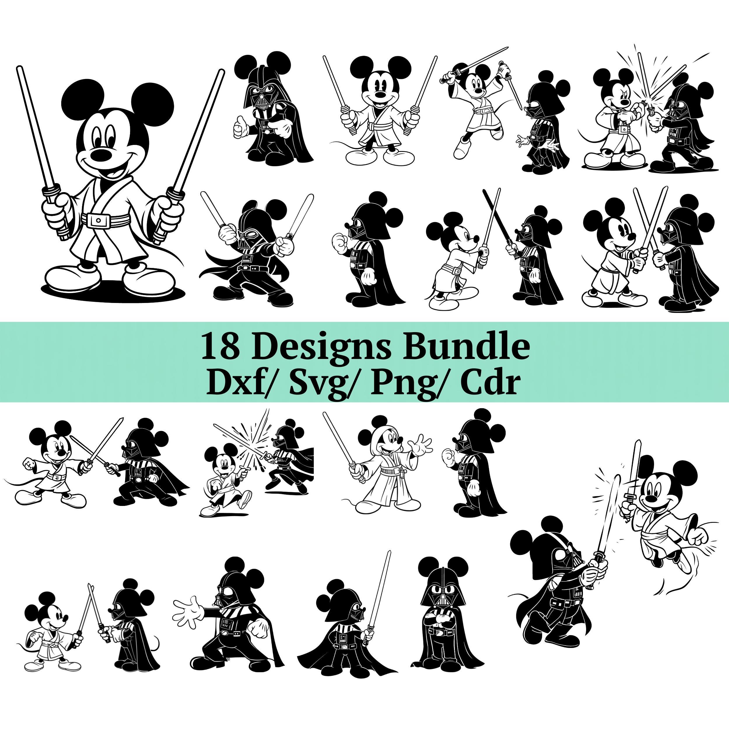 Mickey Space Wars Svg, 18 Jedi Mouse Png, Retro Galactic Dxf, Dark Lord ...