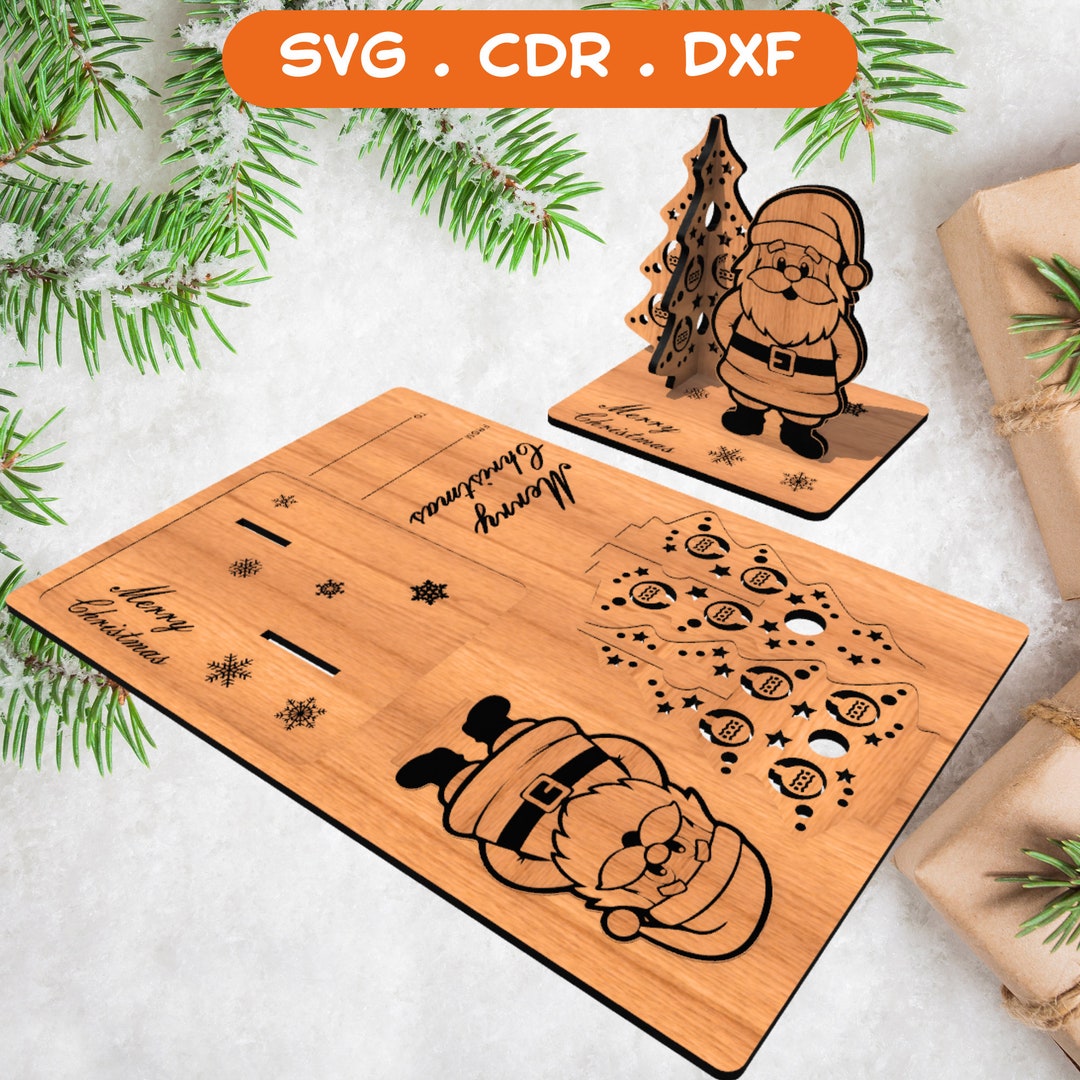 Christmas Card Laser Cut Files, Christmas Tree Gift, Christmas Souvenir