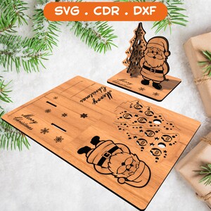 Weihnachtskarte Laser geschnitten Dateien, Weihnachtsbaum Geschenk, Weihnachten Souvenir Karte, CNC Vektor Plan, Modell Muster Datei, CNC geschnitten, DXF SVG Vorlage