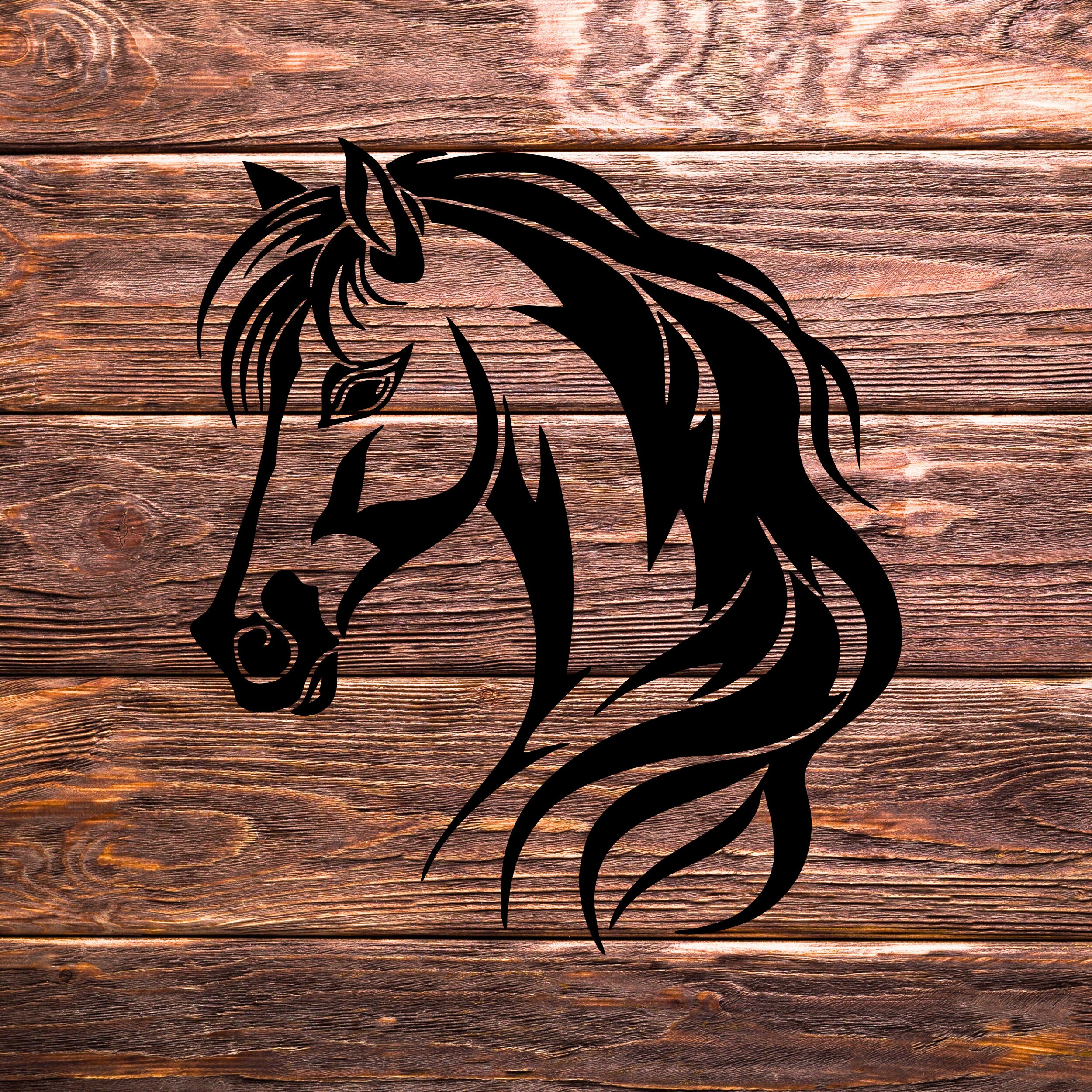 Tribal horse head tattoo posters for the wall • posters personage, mustang,  steed