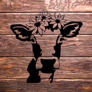 Vaca floral svg | Vaca fofa svg | Animal floral svg | Animal de fazenda floral svg | Bebê vaca svg | Vida na Fazenda svg | Arquivos Cow Svg para Cricut | png