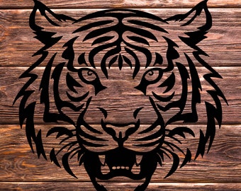 Cabeza de tigre SVG Cabeza de tigre SVG Tigre SVG Camiseta SVG Cara de tigre SVG Tigre Png Tigre Jpg dxf Para silueta Cricut Archivo de corte Descarga instantánea