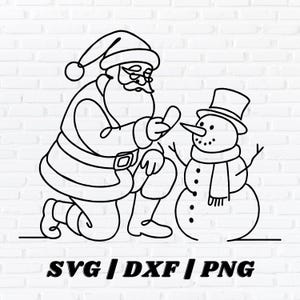 Santa Line Art — Instant Digital Download — svg, png, and dxf Files Included! Sublimation Design — T-Shirt Design — UV DTF Print — CriCut