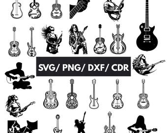Guitar Svg Png Bundle, Guitar Note Svg, Electric Guitar Svg, Music Svg, Music Lovers, Acoustic Guitar, Shirt for Musicians, Guitar Clipart