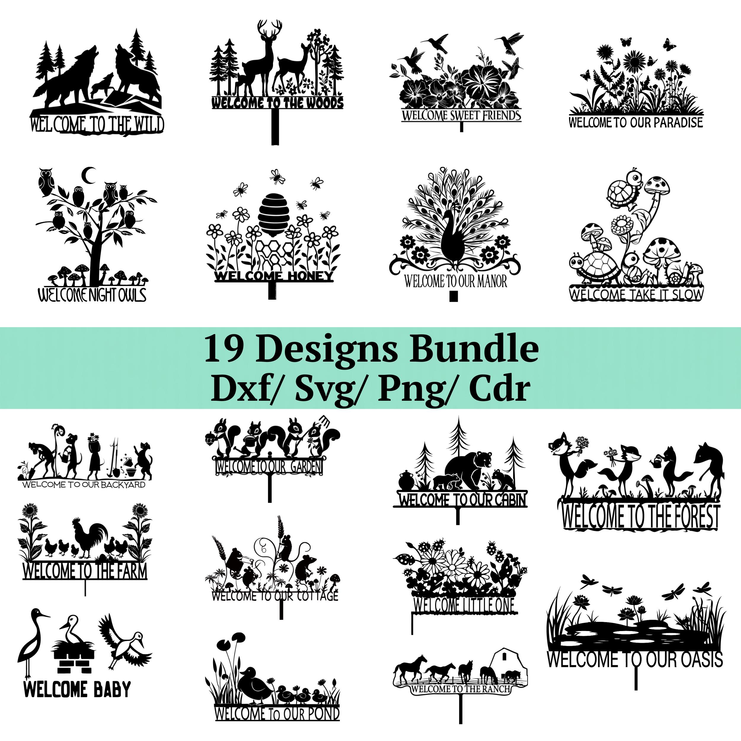 Sign Stake Svg Welcome Garden Stake SVG Bundle 19 Designs, Outdoor Yard Sign Svg ...