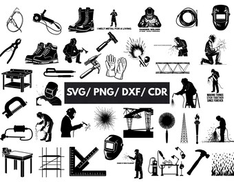 Welder SVG PNG Bundle | Welding Clipart | Industrial Welder Vector Designs | Welding Helmet Svg | Cutting Torch Files | CNC Laser Ready