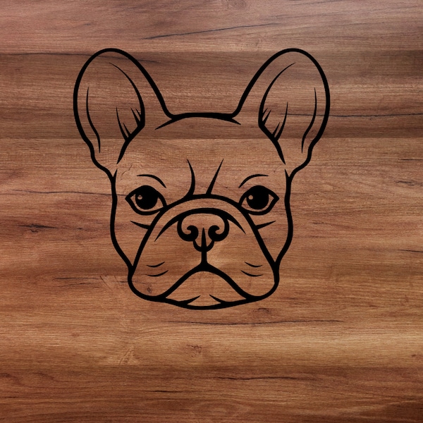 French Bulldog Laser SVG Cut File, French Bulldog Wall Art SVG, DXF, Png,Jpg,  Frenchie Vector Cut File, French Bulldog Face Laser Ready Svg