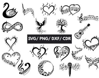 Music Notes Svg Bundle, Musical Notes Clipart, Music Notes Svg, Musical Notes Svg, Musical Notes Png, Cricut Cut Files, Instant Download