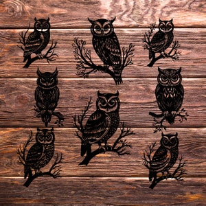 Eule SVG Bundle, Eule Clipart, Eule-Svg-Dateien für Cricut, Eule geschnitten Dateien für Cricut, Vogel-Silhouette-Svg, Eule Lasergravur, Eule Laser cut
