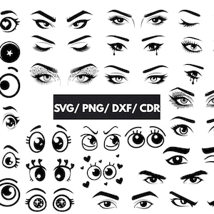 27 EYES SVG BUNDLE, Makeup Svg, Lashes svg, Eyes Png , Cartoon Eyes Svg, Fun eyes svg, Beauty eyes svg, Girl Eyes Dxf, Man Eyes Svg