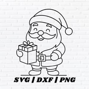Santa Line Art — Instant Digital Download — svg, png, and dxf Files Included! Sublimation Design — T-Shirt Design — UV DTF Print — CriCut