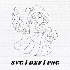 Christmas Angel — Instant Digital Download — svg, png, and dxf Files Included! Sublimation Design — T-Shirt Design — UV DTF Print — CriCut