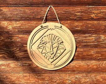 Geometric Lion Wall Art – Laser Cut Wood, Safari Nursery Decor