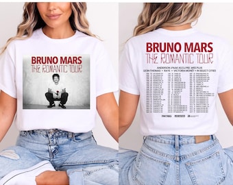 Dodano nowy program Bruno Mars The Romantic Tour 2026 Harmonogram dat Dwustronna koszulka, prezent dla niej.