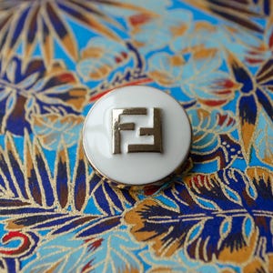 Vintage Fendi White Buttons. 2 sizes