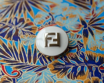 Vintage Fendi White Buttons. 2 sizes