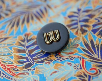 Vintage Balmain B Logo Black Acrylic Button. 20 mm