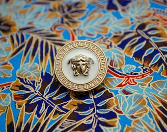 Vintage Versace White Medusa Buttons. Available 2 sizes