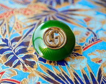 Vintage Gucci GG Green Interlock Buttons. 23 mm/0.9 in