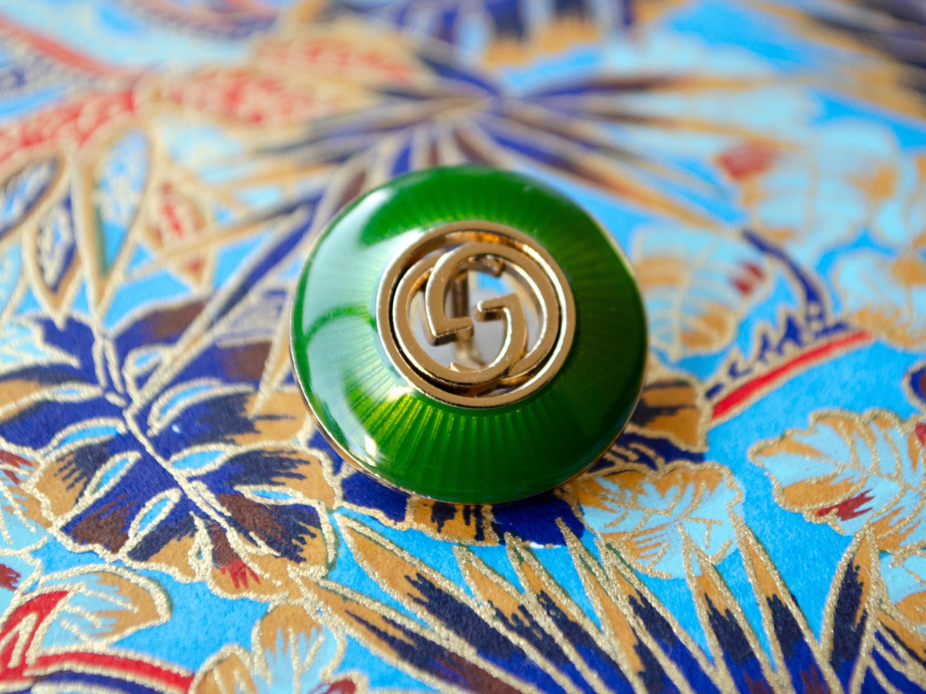 GUCCI オールドグッチ ヴィンテージ GG カフスボタン ゴールド レッド Gucci Gg Buttons - Etsy