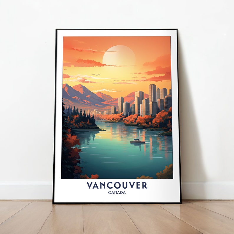 Vancouver Poster, Vancouver Travel Print, Digital Download, Vancouver