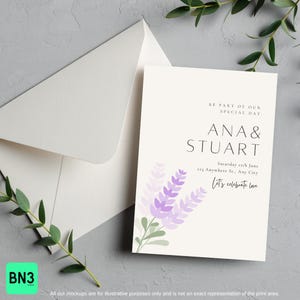 Lavender Wedding Invitation | Editable Wedding Invite Template | Digital Wedding Card