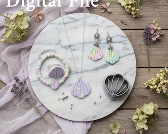 Shell Earring Polymer Clay Cutter, Jewelry STL File, Digital 3D Printable Download