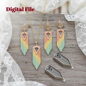 Art Deco Macrame Polymer Clay Cutter, Embossed STL File, 3D Printable Digital