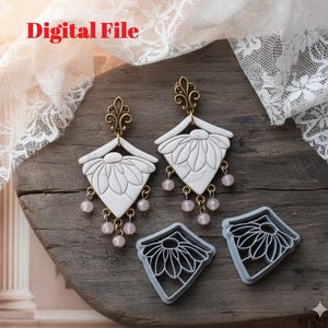 Oblique Daisy Polymer Clay Cutter, Earring STL, 4 Sizes Digital 3D Printable